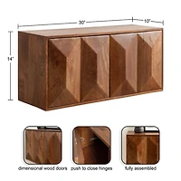 Brown 2-Door Cabinet Wall Shelf