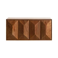 Brown 2-Door Cabinet Wall Shelf