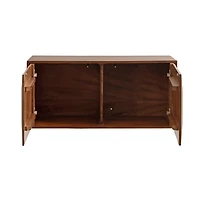 Brown 2-Door Cabinet Wall Shelf