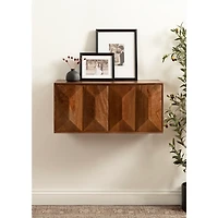 Brown 2-Door Cabinet Wall Shelf