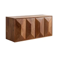 Brown 2-Door Cabinet Wall Shelf