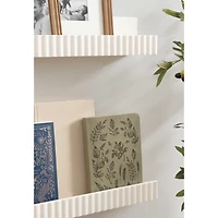 White Furrow Floating Shelves, Set of 2
