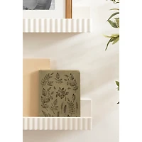 White Furrow Floating Shelves, Set of 2