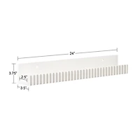 White Furrow Floating Shelves, Set of 2