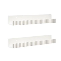 White Furrow Floating Shelves, Set of 2