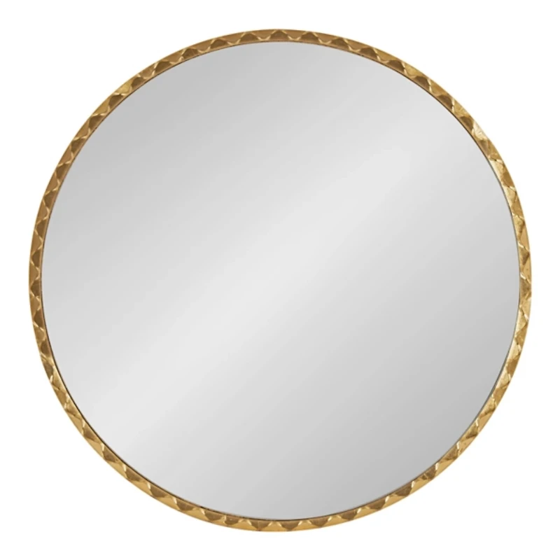 Round Gold Rippled Wall Mirror