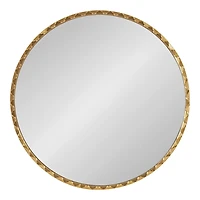 Round Gold Rippled Wall Mirror
