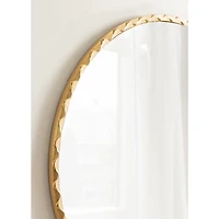 Round Gold Rippled Wall Mirror