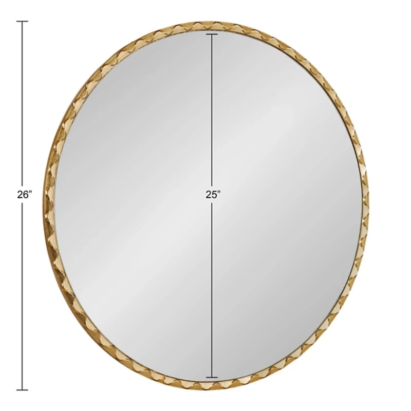 Round Gold Rippled Wall Mirror