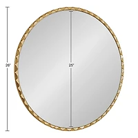 Round Gold Rippled Wall Mirror