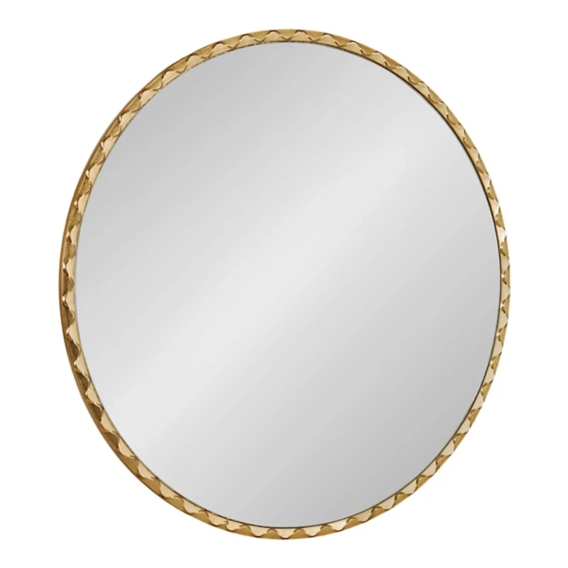 Round Gold Rippled Wall Mirror