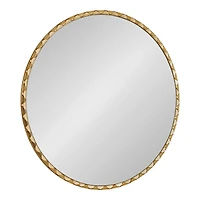 Round Gold Rippled Wall Mirror