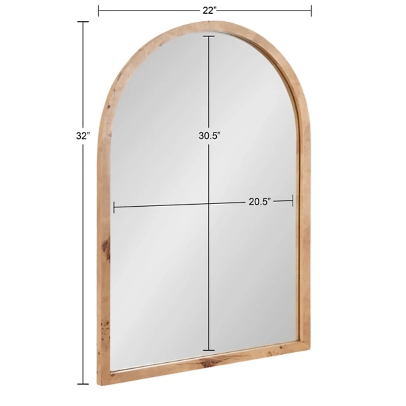 Natural Burlwood Arch Wall Mirror