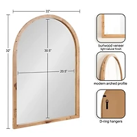 Natural Burlwood Arch Wall Mirror