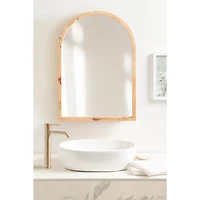Natural Burlwood Arch Wall Mirror