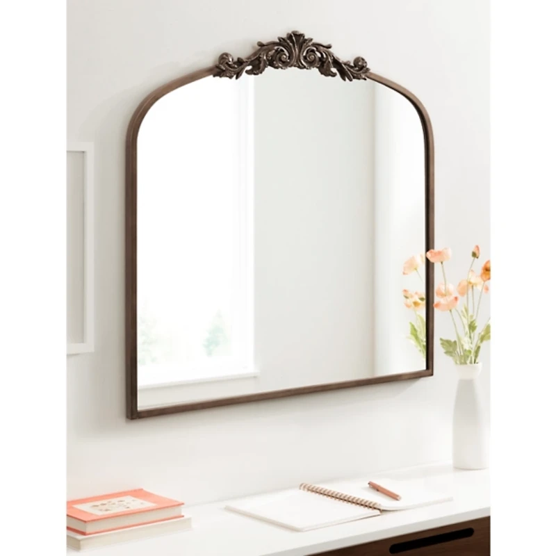 Bronze Baroque Arch Wall Mirror
