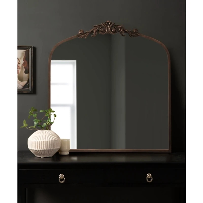 Bronze Baroque Arch Wall Mirror