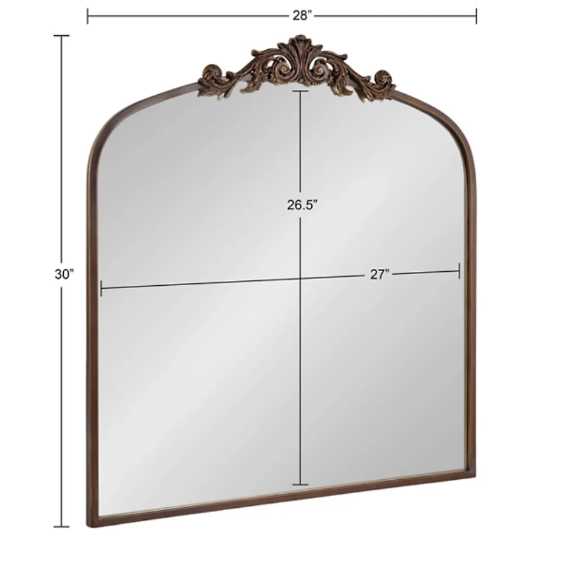 Bronze Baroque Arch Wall Mirror
