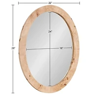Natural Burlwood Oval Wall Mirror