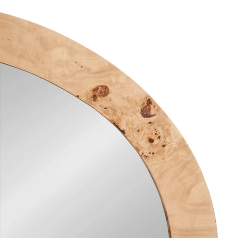 Natural Burlwood Oval Wall Mirror