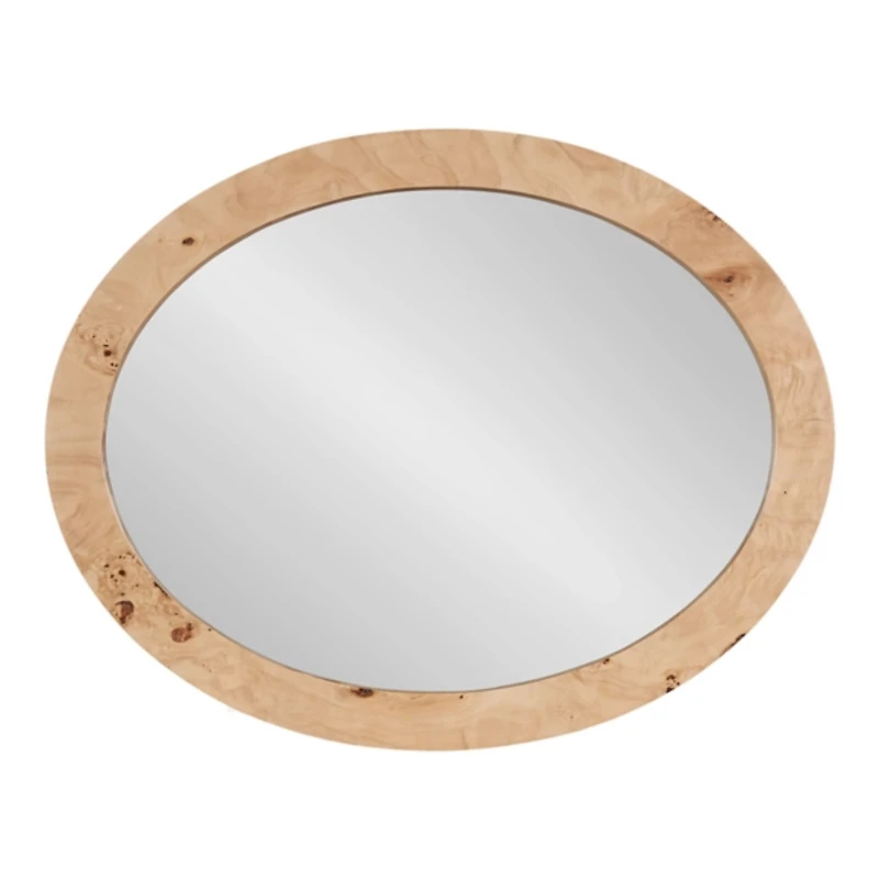 Natural Burlwood Oval Wall Mirror
