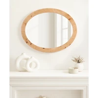 Natural Burlwood Oval Wall Mirror
