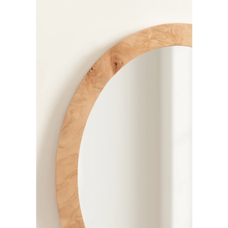 Natural Burlwood Oval Wall Mirror
