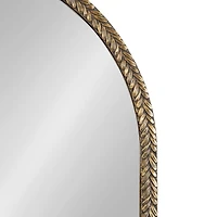 Gold Textured Leaf Arch Wall Mirror