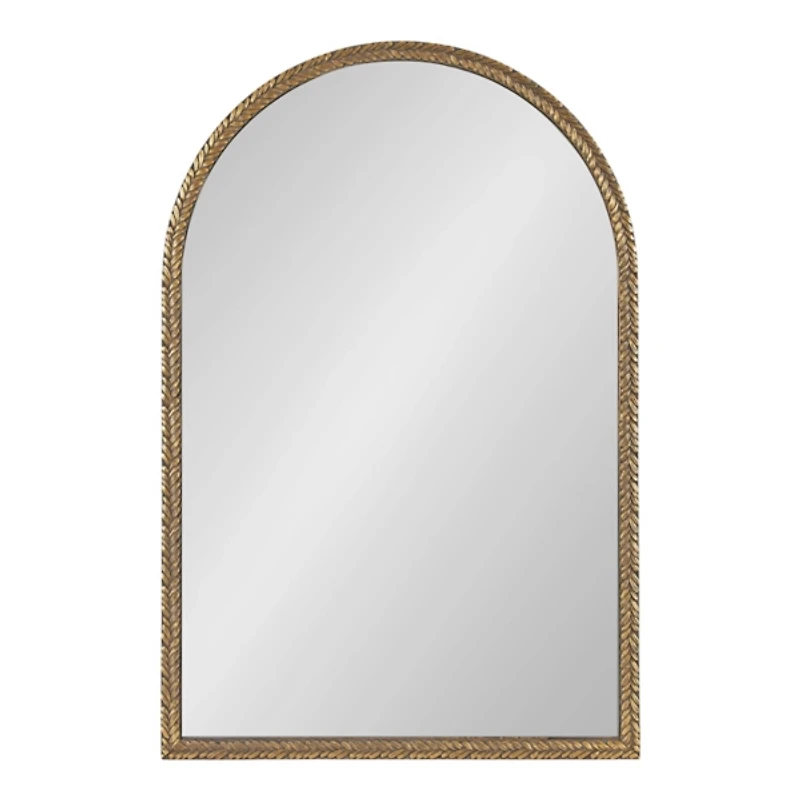Gold Textured Leaf Arch Wall Mirror