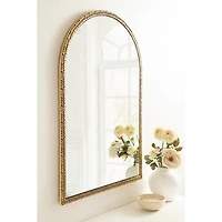 Gold Textured Leaf Arch Wall Mirror