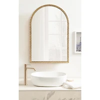 Gold Textured Leaf Arch Wall Mirror