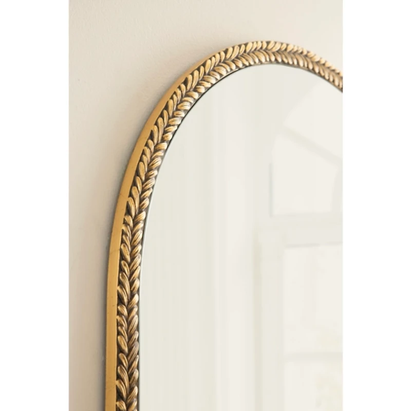 Gold Textured Leaf Arch Wall Mirror