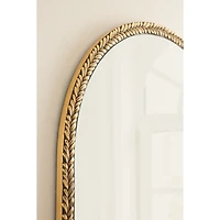 Gold Textured Leaf Arch Wall Mirror