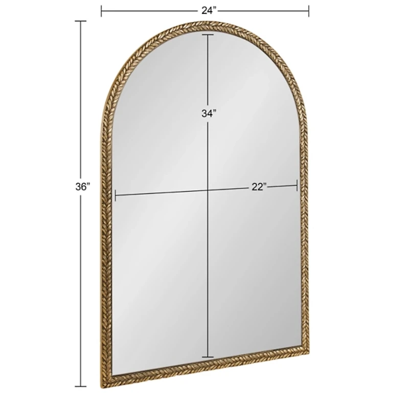 Gold Textured Leaf Arch Wall Mirror