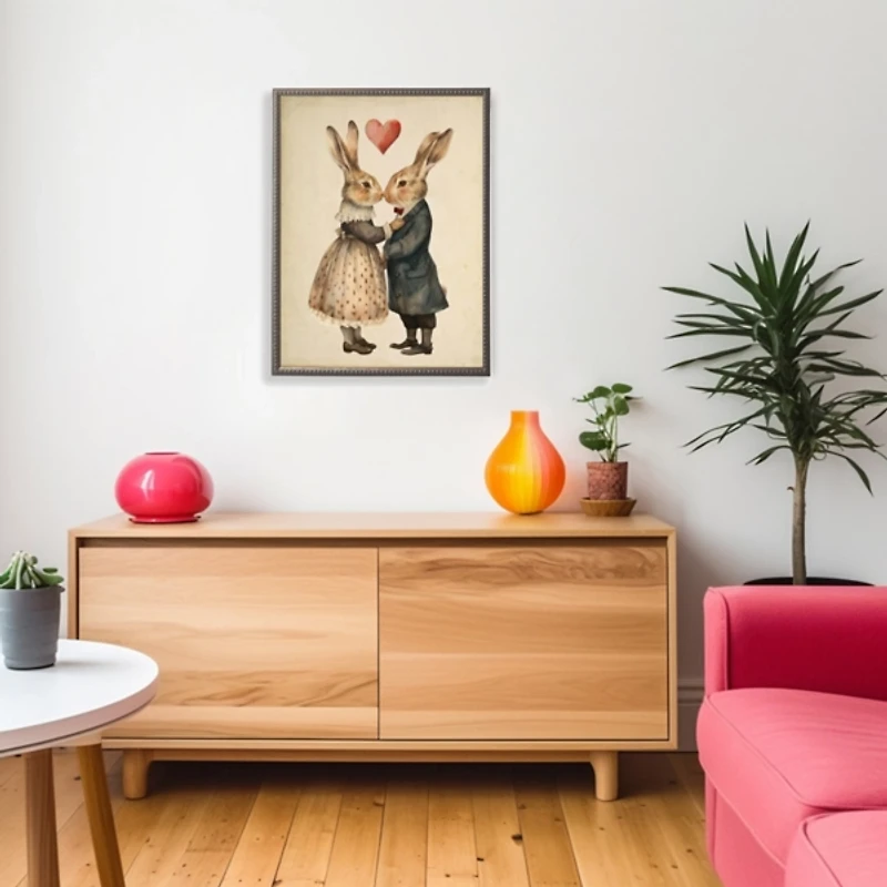 Vintage Bunnies Framed Art Print