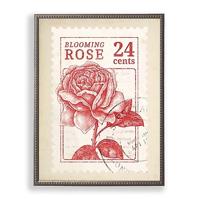 Blooming Rose Stamp Framed Art Print
