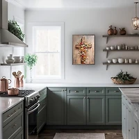 Cross with Wildflowers Framed Art Print