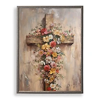 Cross with Wildflowers Framed Art Print