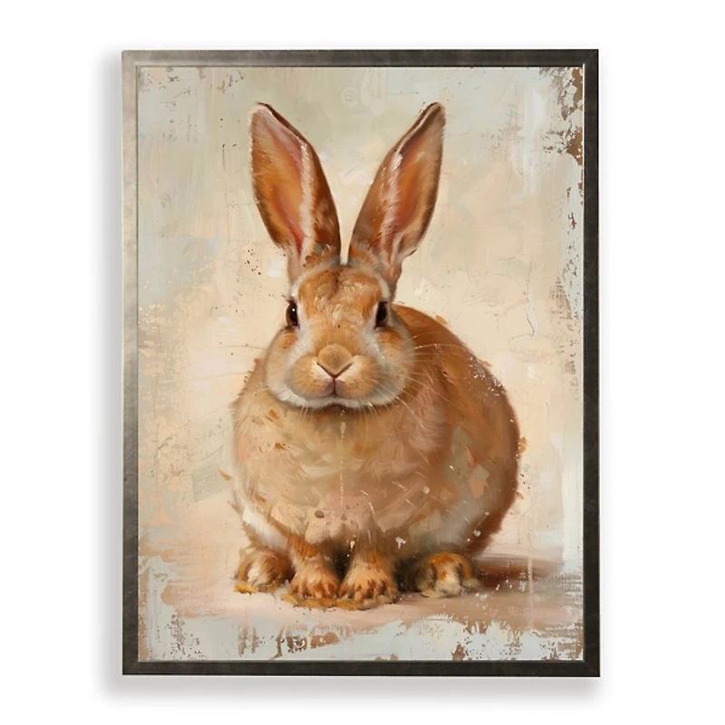 Vintage Brown Bunny Framed Art Print
