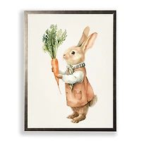 Brown Bunny with a Carrot Framed Art Print