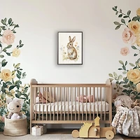 Brown Bunny with Wildflowers Framed Art Print