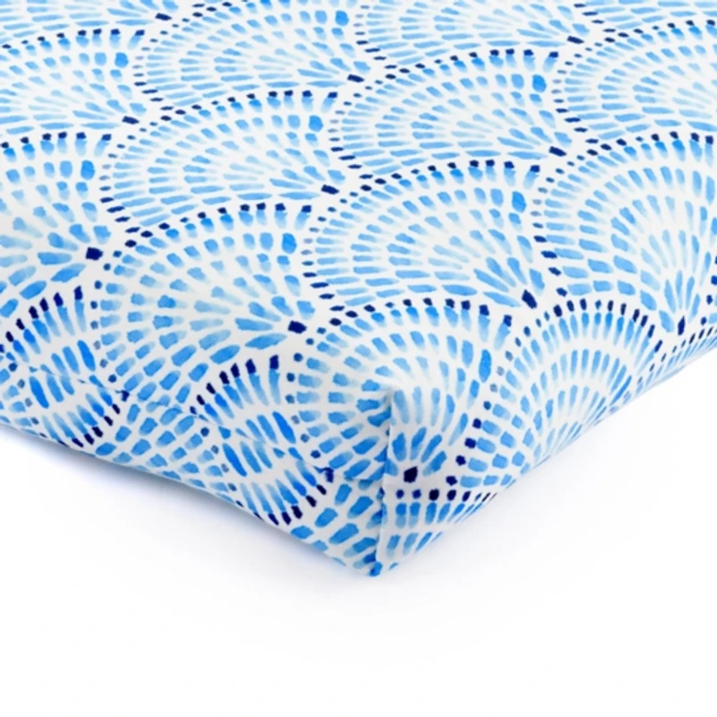 Blue Medallion Patterned Outdoor Chair Cushion