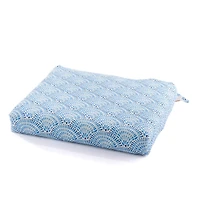 Blue Medallion Patterned Outdoor Chair Cushion