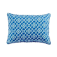 Blue Trellis Outdoor Lumbar Pillow
