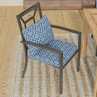 Blue Trellis Outdoor Seat Cushion