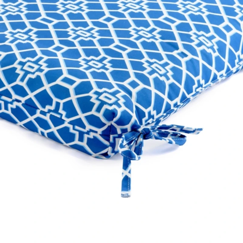 Blue Trellis Outdoor Seat Cushion