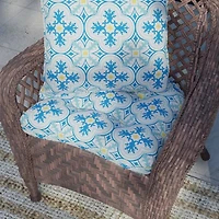 Blue Ornate Outdoor Pillow