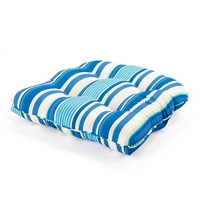 Striped Tufted Outdoor Chair Cushion