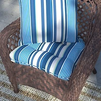 Blue Striped Outdoor Pillow