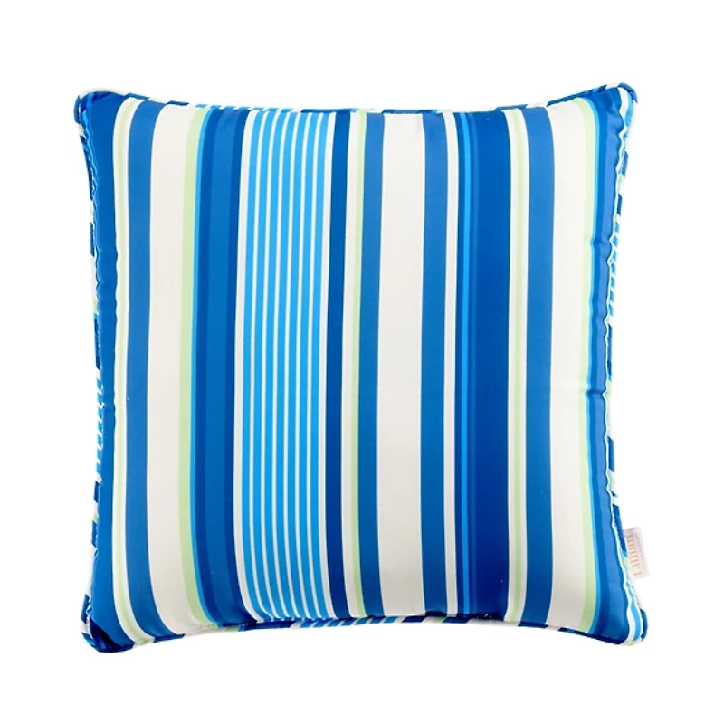 Blue Striped Outdoor Pillow